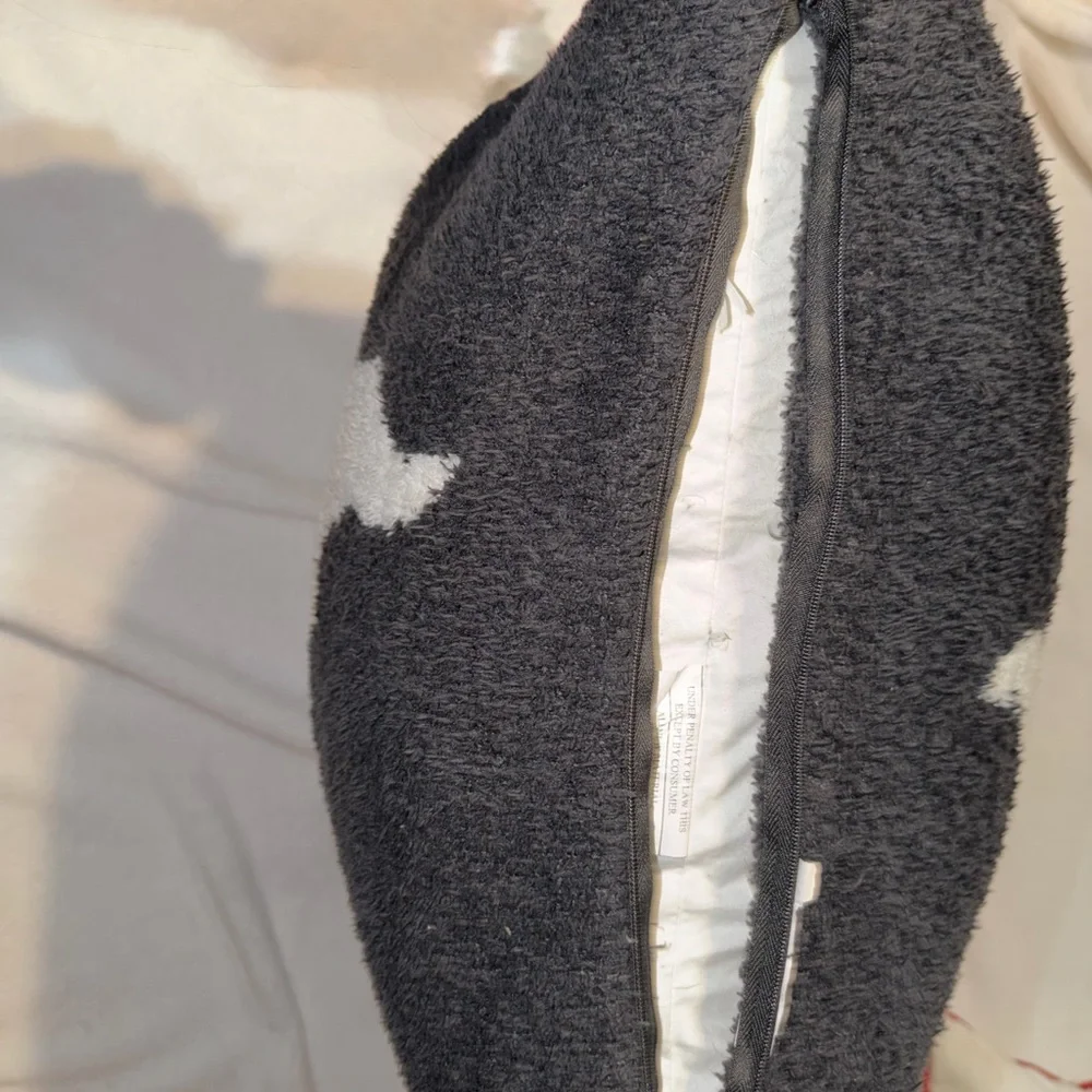 Novogratz Ghost Down Sherpa Pillow - Grey White